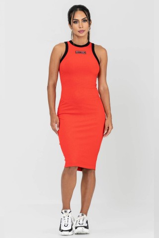 Red Impulse Ribbed Dress