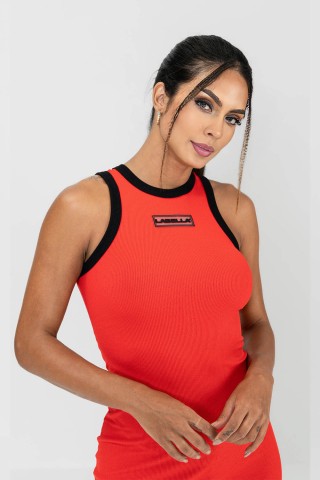 Red Impulse Ribbed Dress