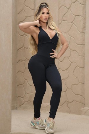 Macacão Ribbed Chic Black C/E