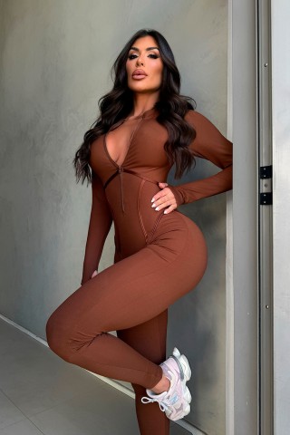 Gringa Bias Brown Jumpsuit S/L