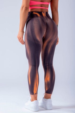 Bicolor Orange Print Leggings