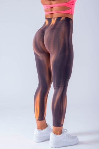 Legging Estampa Bicolor Laranja