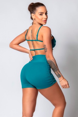 Shorts Style Verde Com Silk