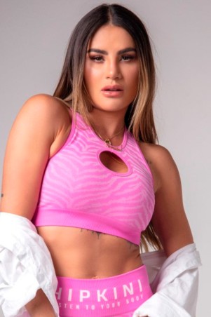 Seamless Pink Animal Print Top