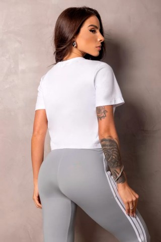 White Cropped Balance Blouse with Silk White Cropped Balance Blouse with Silk