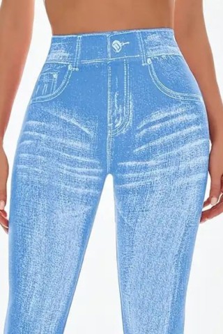 Legging Fake Jeans Skinny Shape Blue C/E