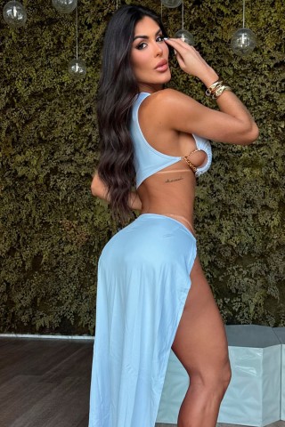 White Lock Skirt Set