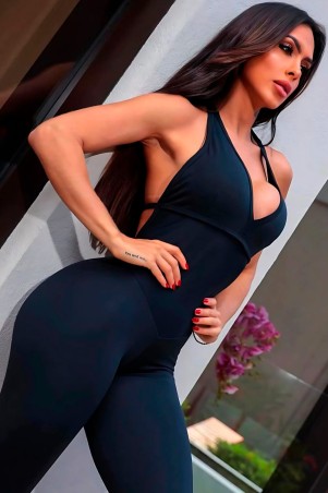 Black Low Cut Maximum Jumpsuit