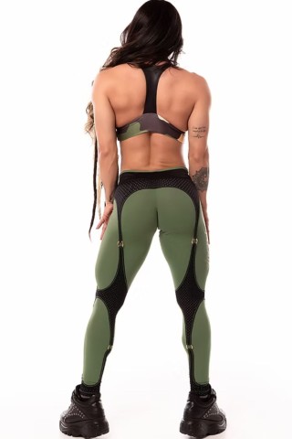 Legging Suspensórios Verde Militar Dynamite S/E