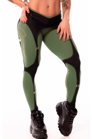 Legging Suspensórios Verde Militar Dynamite S/E