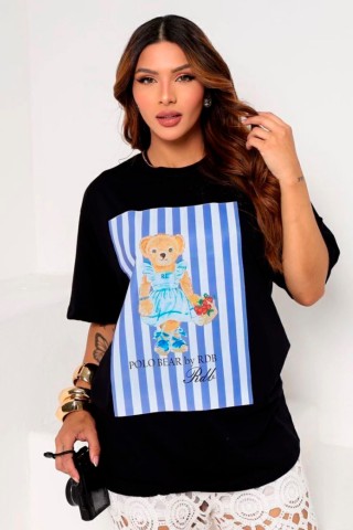 T-Shirts Teddy Stripes Black