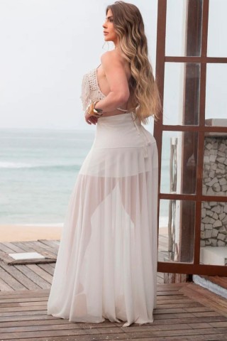 Saia De Tule Off-White