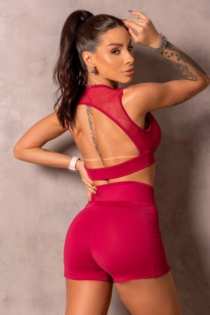 Shorts Runner Marsala Com Bolsos S/E