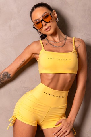 Smash Shorts with Yellow Silk Screen Print C/E