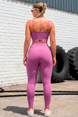 Basic Lilac Butt Lifting Fitness Leggings
