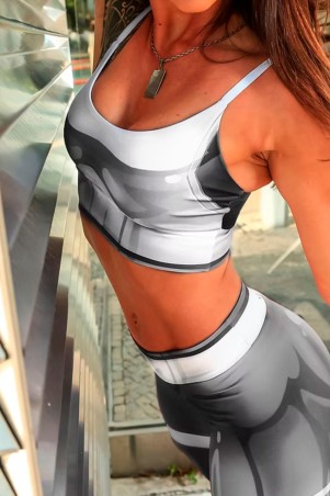 Mercury Black Silver Printed Top