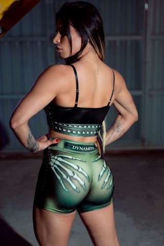 Top Fitness Naughty Skeleton Olive