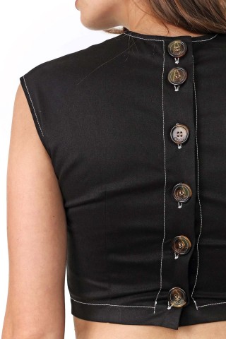 Colcci Topstitching Black Cropped