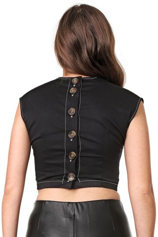 Colcci Topstitching Black Cropped